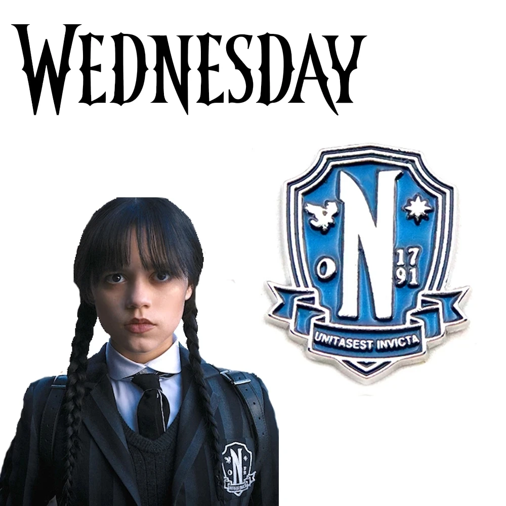 TV Show Wednesday Nevermore Academy Pin Custom Addams Family Window Brooches Shirt Uniforms Lapel Bag Backpack Badge Accessories