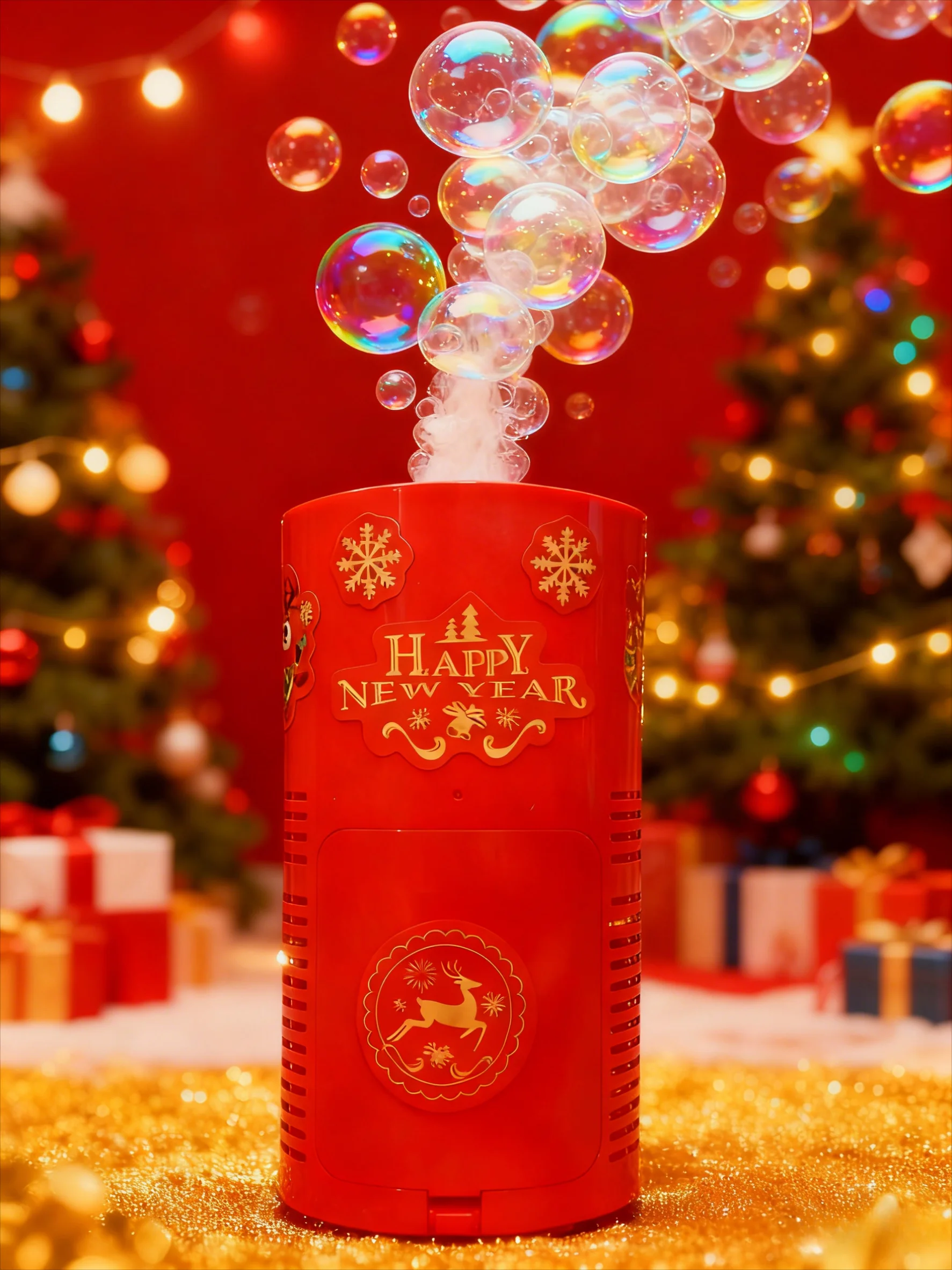 Maszyna do robienia bańek mydlanych z 38 otworami, elektroniczna, automatyczna, na podłogę, prezenty świąteczne, zabawki świąteczne.