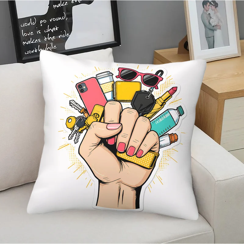 Urban Carry Essentials Throw Pillow With Pillow Inserts Cozy Hand Holding Print Square Cushion Fashion Home Decor Girl Grip Gift