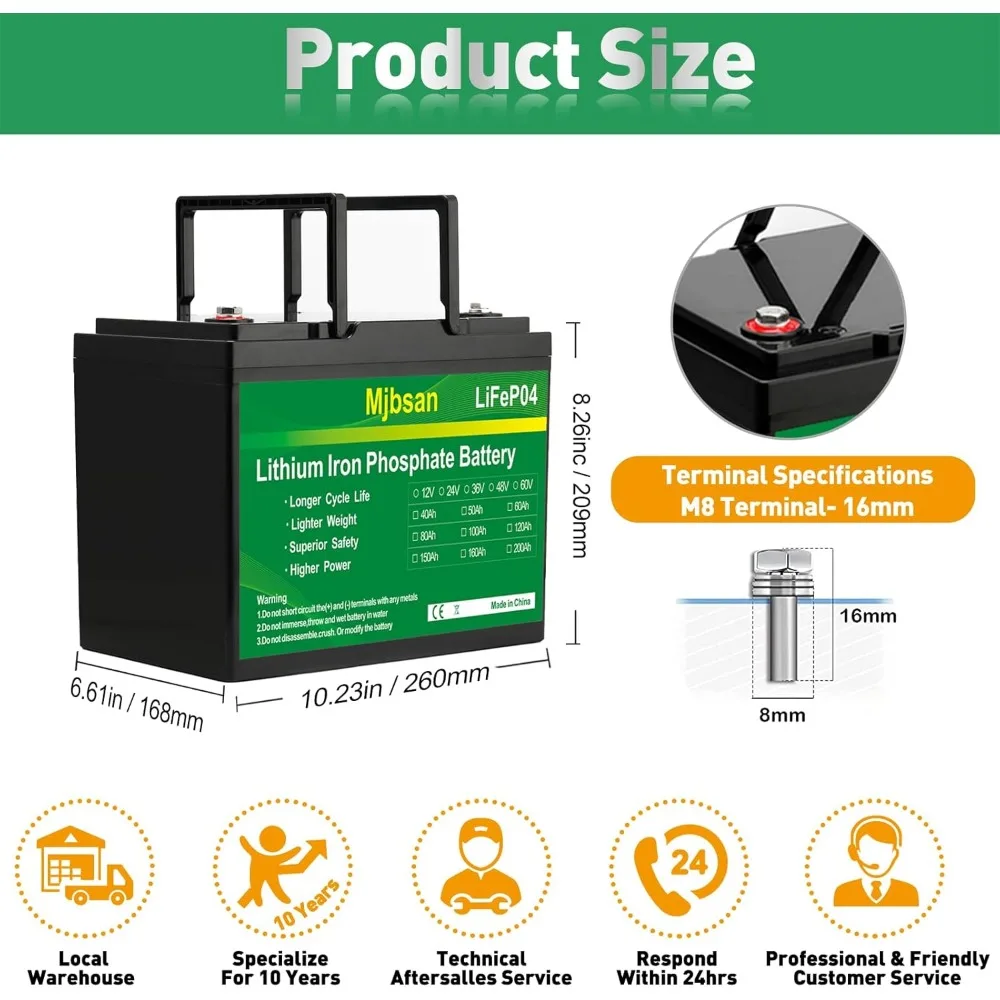 12.8V 100Ah LiFePO4 Lithium Deep Cycle Battery,Group 24 Size Built-in 100A Bluetooth BMS, Max.1280Wh Lithium Iron Phosphate Batt