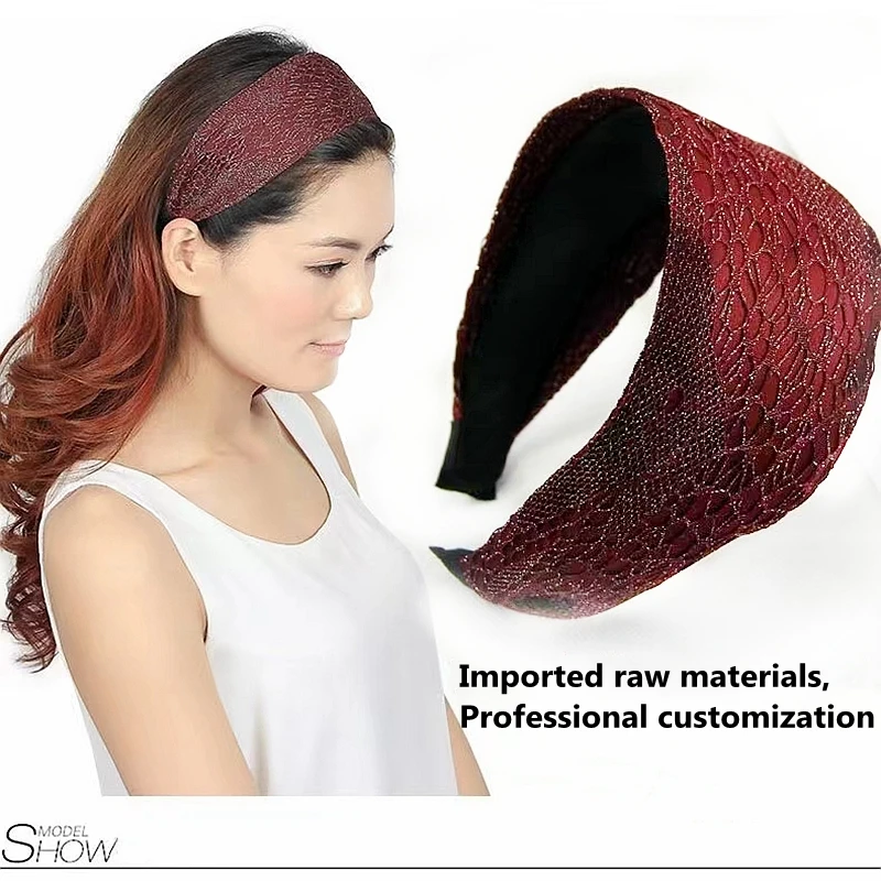 Wide Lace Embroidery Headband Fashion Korean Style Headwear Lace with Teeth Non-slip Pressure Headband Headband Hair Accessories