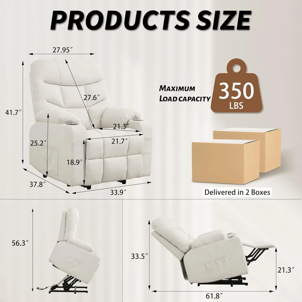 كرسي كرسي مع تدليك وتدفئة، كرسي رفع لكبار السن والكبار، كرسي كهربائي مع جهاز تحكم عن بعد #2