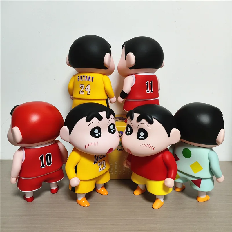 22cm New Crayon Shinchan Cos Crossdressing Football Basketball Star Model Anime Figures Trendy Home Furnishings Doll Toys Gifts