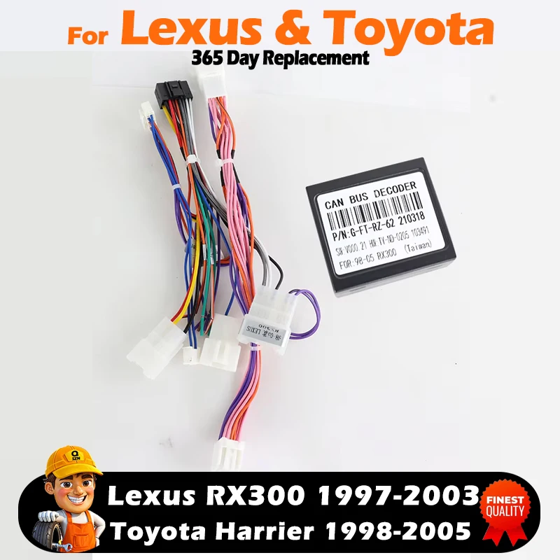 Auto 16 Pin Canbus box Adaptor suit For Lexus RX300 1997-2003/Toyota Harrier With Wiring Harness car Cable Android Car Radio