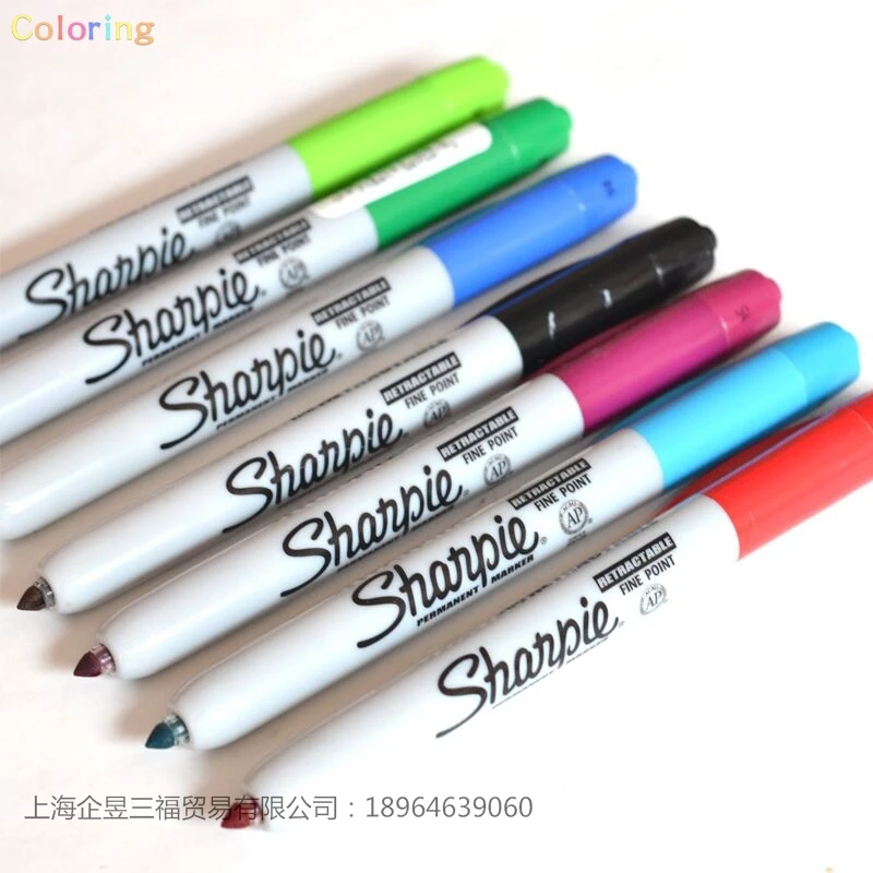 SHARPIE 32701 02 03 Retractable Permanent Markers, Remarkably Resilient Ink Dries Quickly and Resists Fading and Water