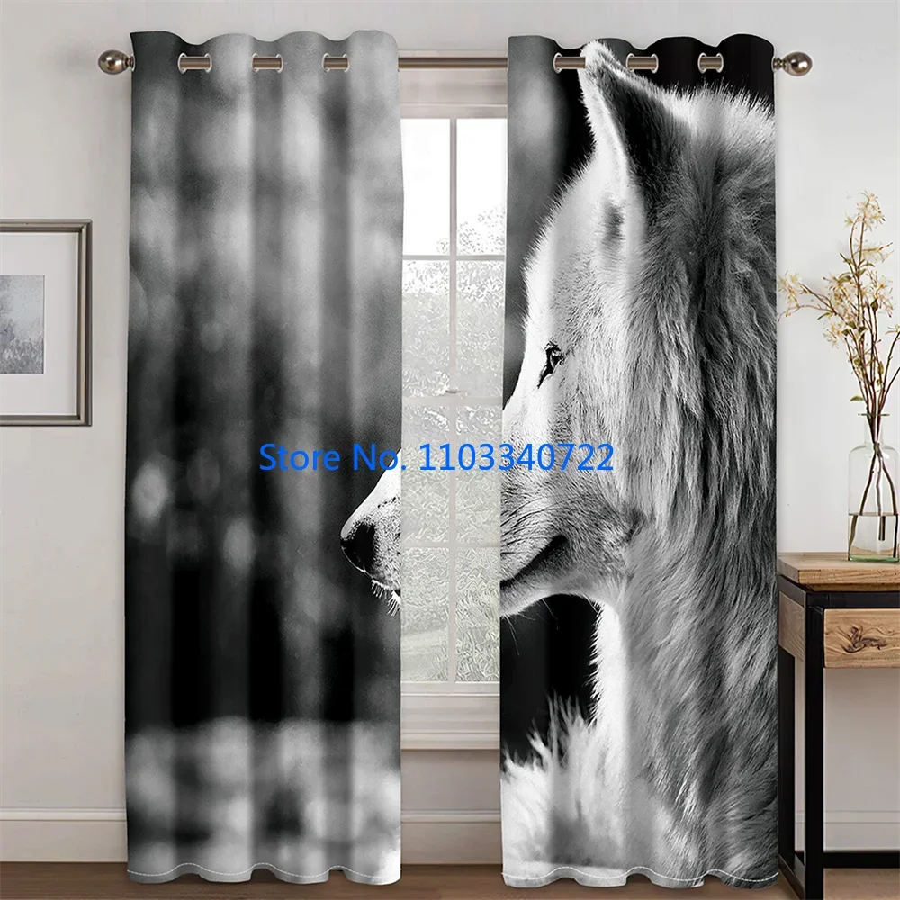 3D Bohemian Digital Animal Psychedelic Wolf Pattern Curtain 184x215cm 3D Print Blackout Curtains Living Room Custom Kids Gift