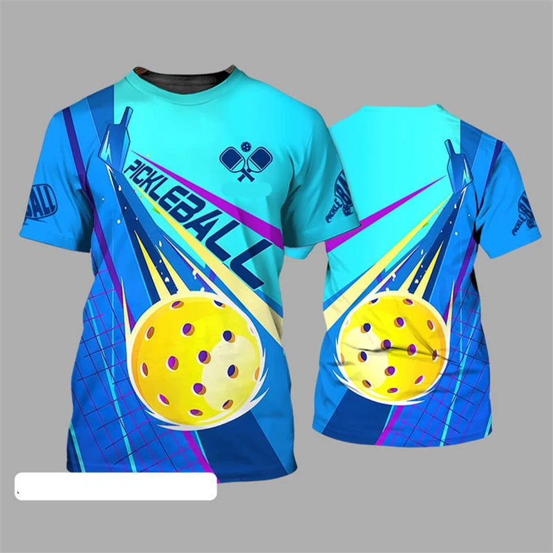 New Pickleball 3D printedT-shirt team sports mens clothingO-neck short sleevedT-shirt fashionable casual comfortable quickdrying