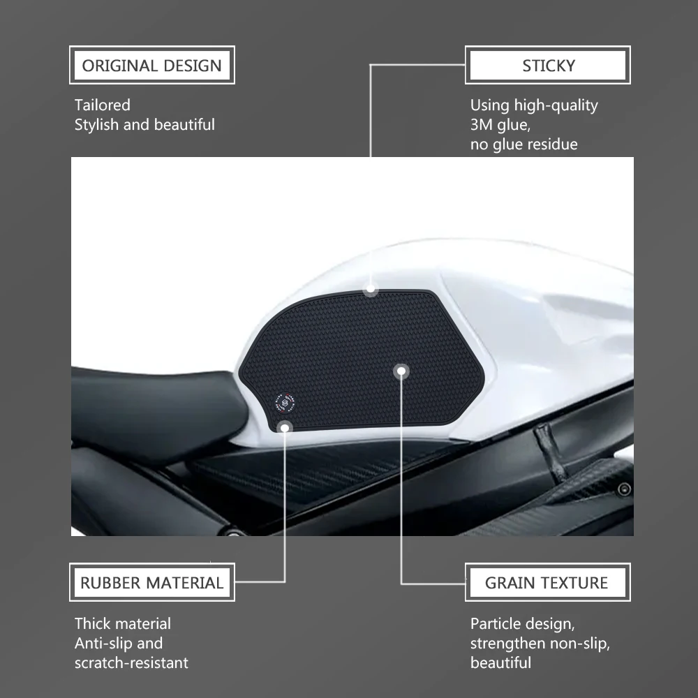 New For GSXR600 GSXR750 GSX-R GSXR 600 750 2011 - 2025 2026 Motorcycle Non-slip Side Fuel Tank Stickers Waterproof Pad Rubber