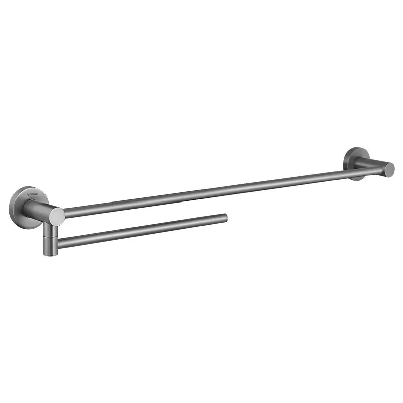 All Copper Gun Gray Towel Rack Art Style Hotel Bathroom Wall Hanging Towel Bar Bathroom Light Luxury Bath Towel Rack Activity