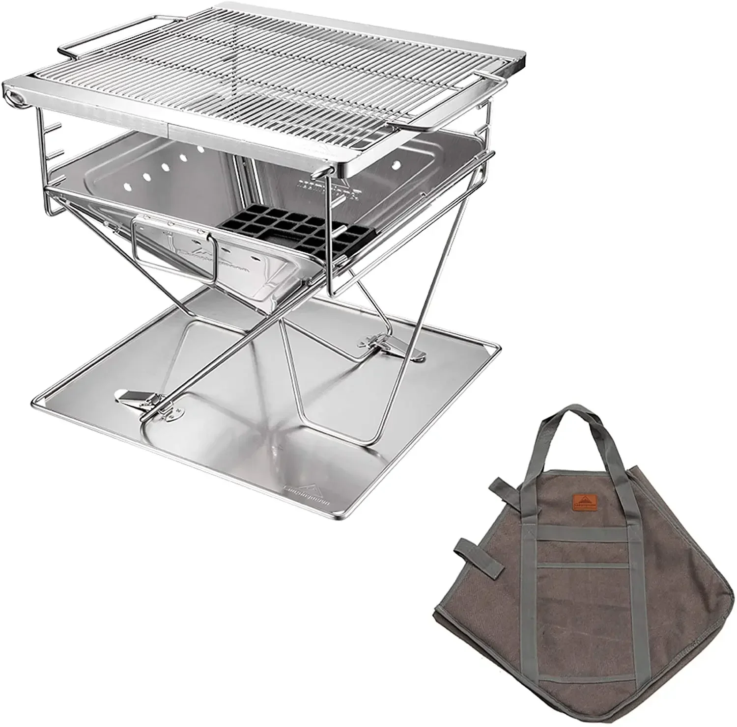 

Woodland Garden Folding Bbq Stainless Steel Grill Detachable Stove Outdoor Portable L Size Folding Roast Grill