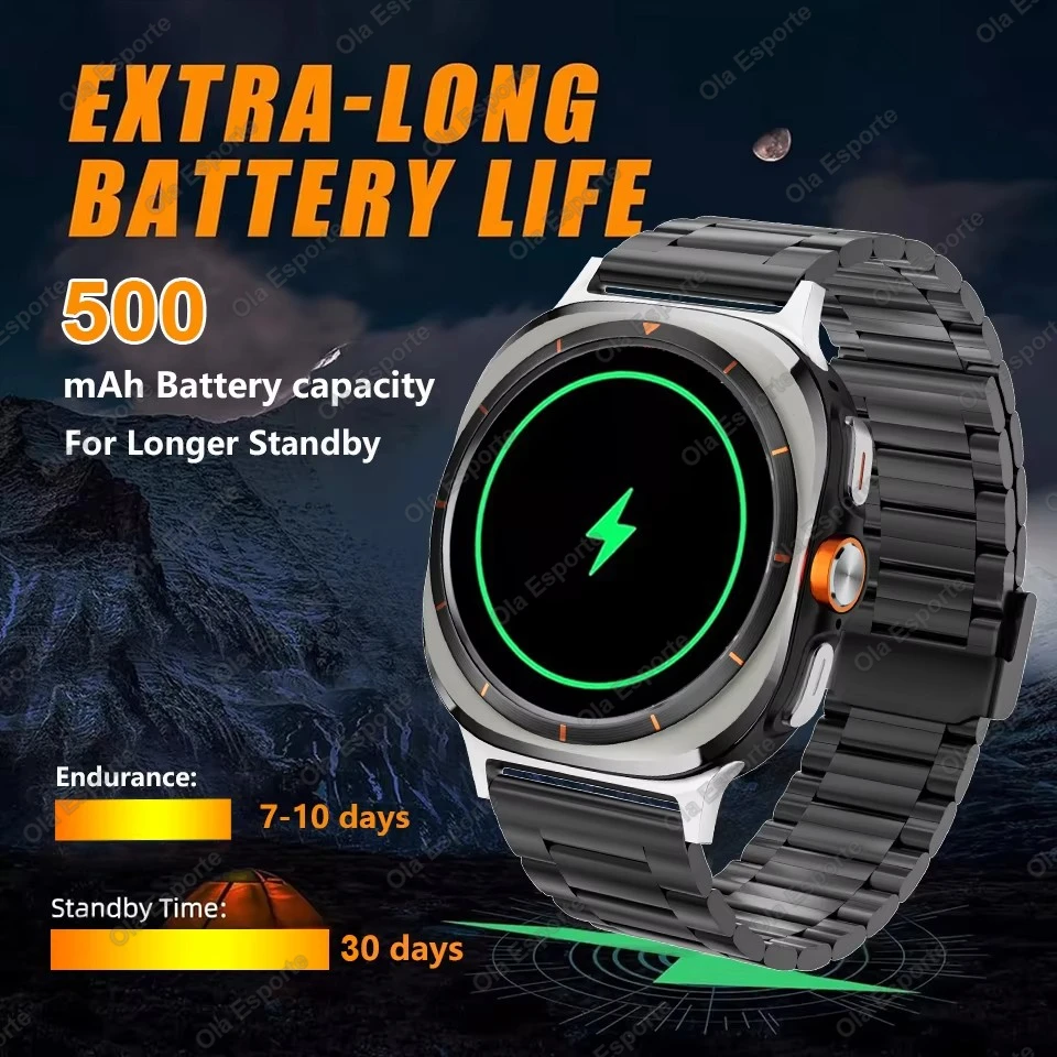 New Korean For Galaxy Watch Ultra 7 Smart Watch 500mAh GPS Track Watch IP68 AMOLED 5.3 BT Call Sports Smartwatch For iOS Android