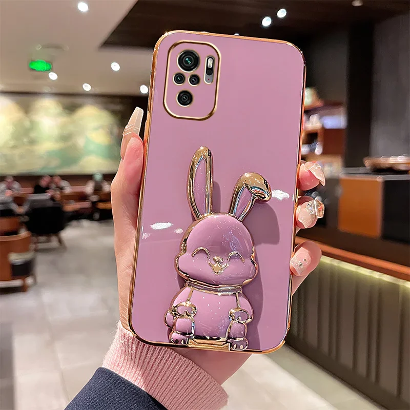 Rabbit Astronaut Phone Case For Xiaomi Redmi Note 12 5G 11 Pro 11S 10S 9S 8T For Redmi 10C 10A 9C 9T 9A 10 9 8A 3D Bracket Cover