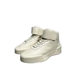 Men Shoes High Top Platform Sneakers Lace Up Genuine Leather Luxury White Designer Boots