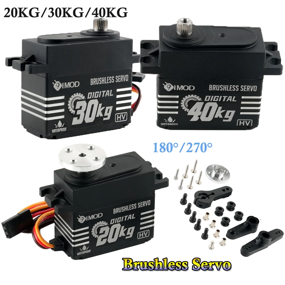 20KG/30KG/40KG Brushless Digital Servo Motor Metal Gears 180°/270° Angle Controllable Servos DIY Parts for RC Car Crawler Robot
