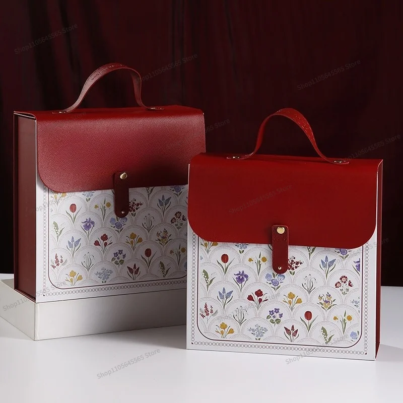 For Handheld Gift Box Flower Fresh Leather Packaging Box