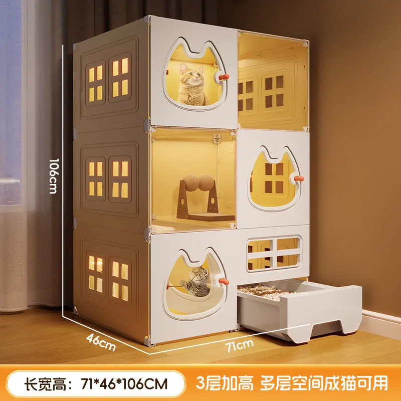 oversized cat cabinet villa household indoor cat nest cage free space toilet integrated one room one living room one bat