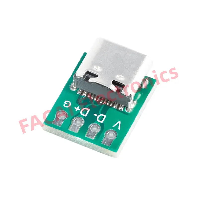 Tipo C Conector para Dados Wire Cable Transfer, Adapter Test, PCB Board, Plate Socket, Tipo C, Tipo C, Tipo 3.1, 16 Pin, 5Pcs