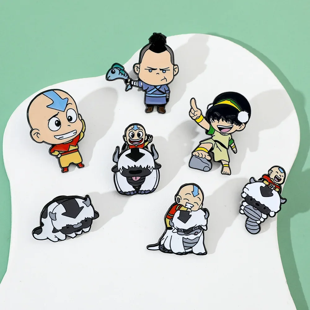 Avatar The Last That Airbender Brooch Badge Funny Cute Cartoon Aang Enamel Pin for Movies Fans Cosplay Party Jewelry Gifts