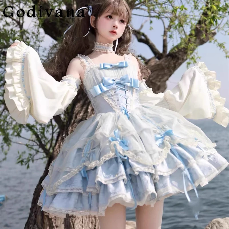 

Subculture Sweet JSK Dress for Women Pure Desire Gentle Ballet Style Lolita Dress Female Summer Princess Birthday Dress