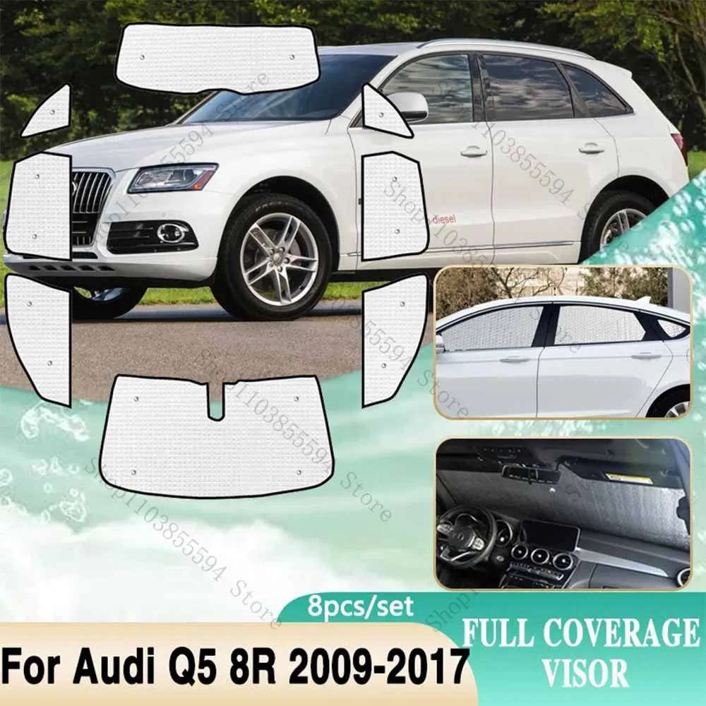 

Full Covers Sunshades For Audi Q5 8R 2009~2017 Windshield Sun UV Protection Visor Car Accessories 2010 2011 2012 2013 2014 2015