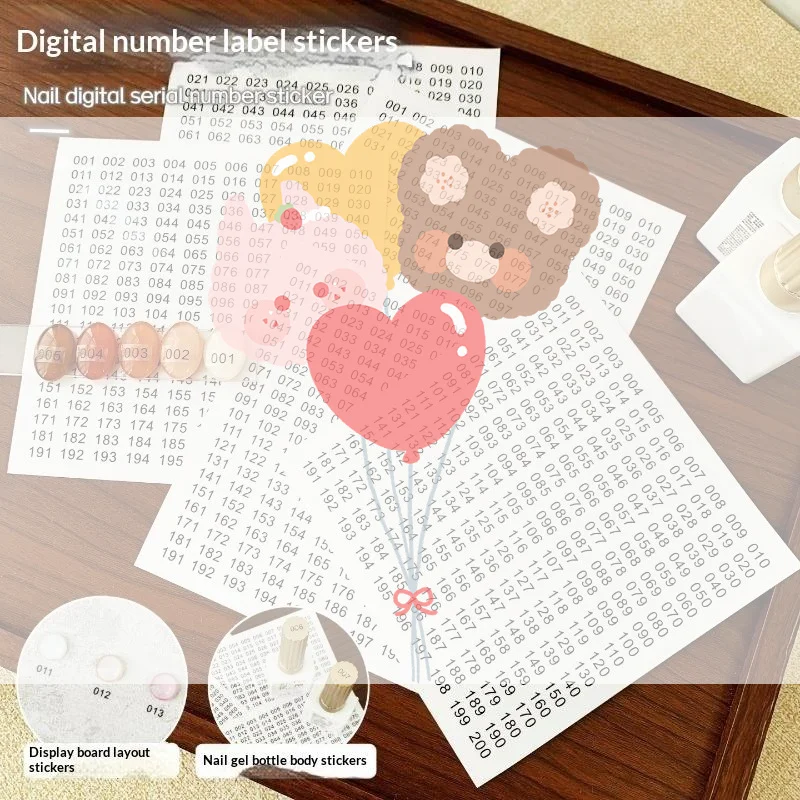 1-200 Waterproof Transparent Number Sticker Label For Nail Polish Color Gel Varnish Marking Digital Label Sticker Manicure Tool