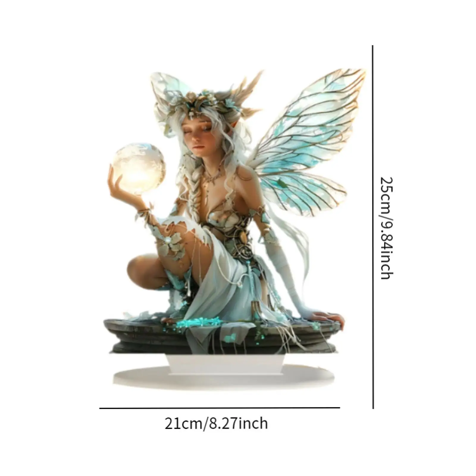 2D قزم الجنية الديكور الاكريليك الفن الحرفية المقتنيات الزخرفية سطح المكتب فتاة جميلة تمثال مسطح للمنزل رف الكتب مكتب