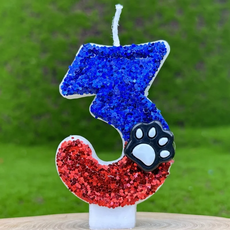 Blue Number Sparkles Funny Candle Birthday Candle Memories Children\'s Red Candles And Accessories Cake Decoration Lamps Candles