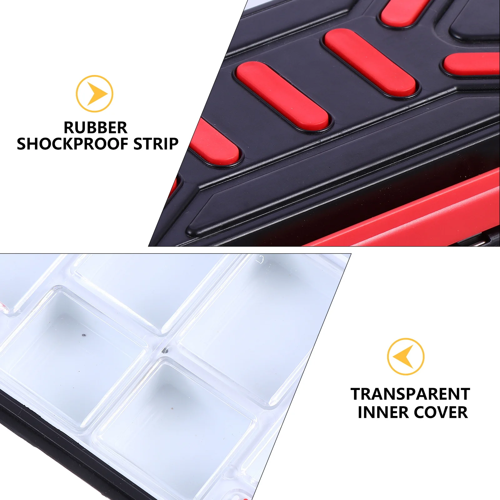 

Waterproof Accessory Box Medium Size Fishing Tackle Organizer Impact Resistant Clear Lid Storage for Lures and Fishing Parts