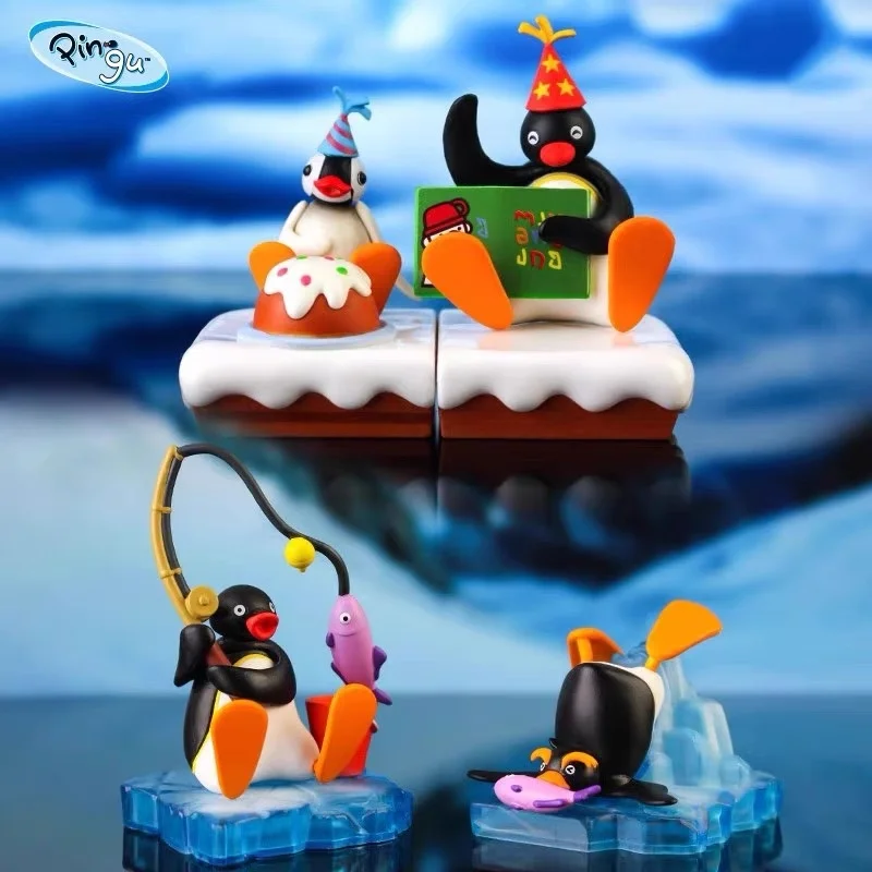 Anime Pingu Gashapon Blind Box Cute Figures Model Toys Surprise Mystery Boxses Kawaii Desktop Decoration Kid Birthday Gifts