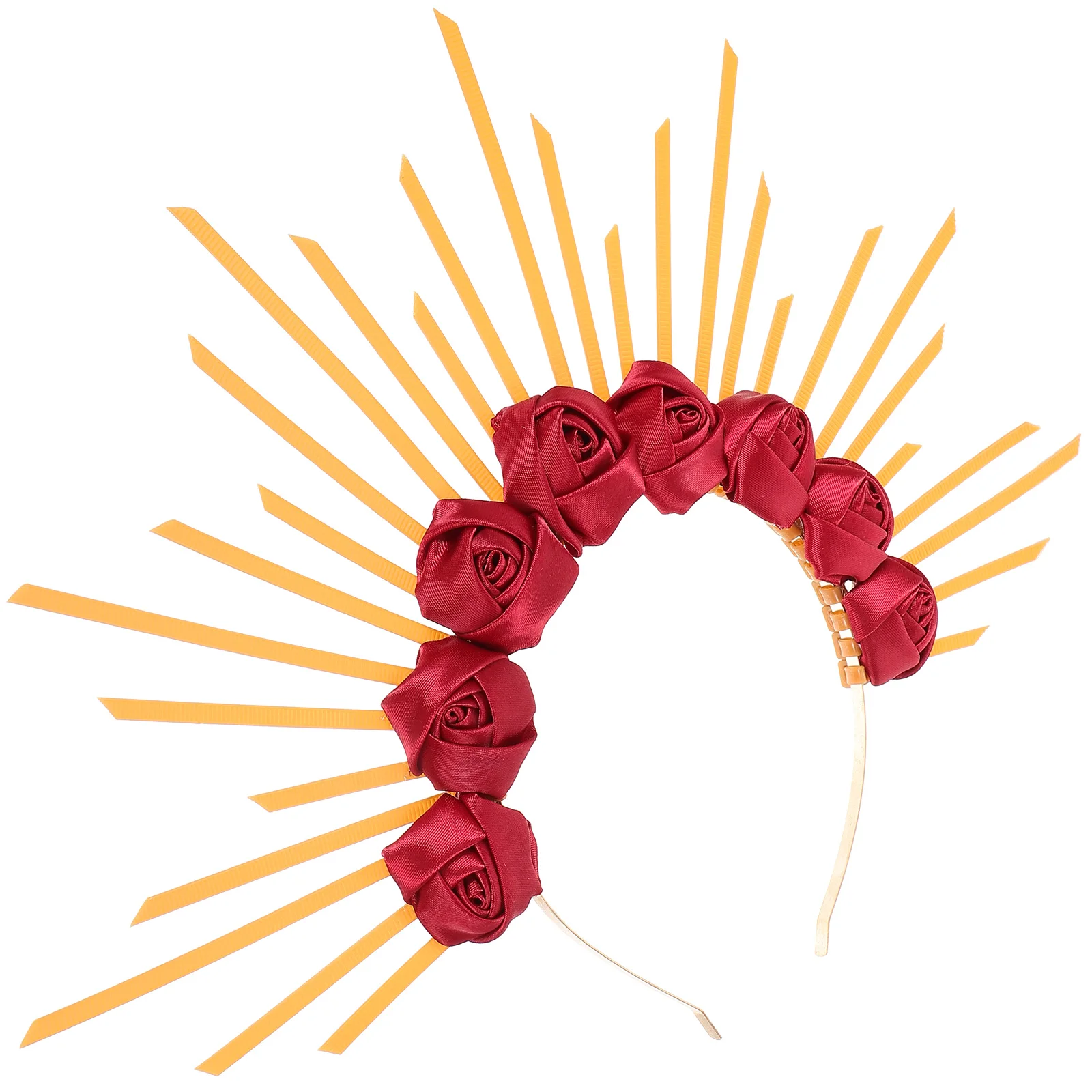 

Goddess Headband Crown Hair Accessories for Girls Wedding Flower Decorate Rose Headpiece