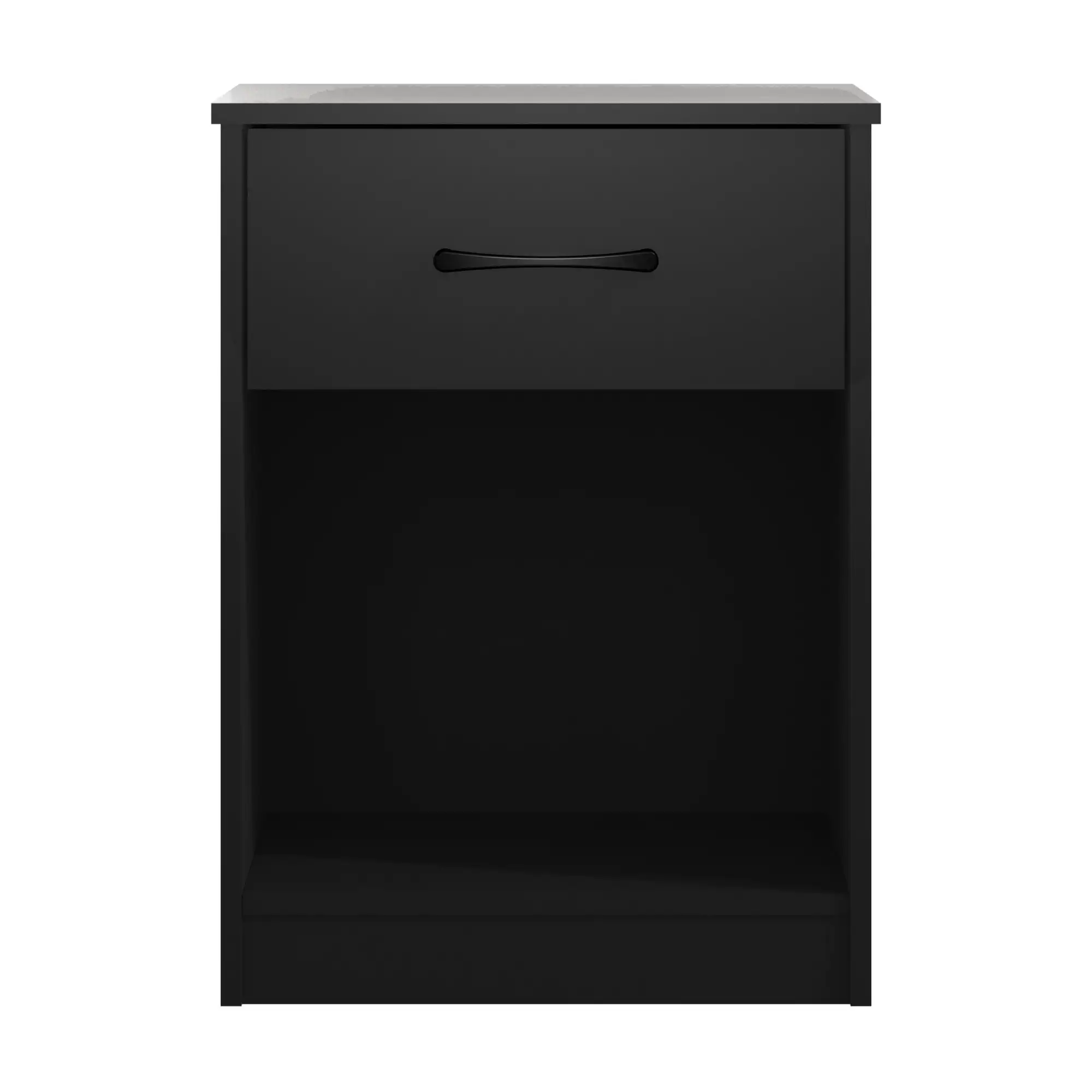 Nightstand with 1 Drawer Black Minimally Adorned Casual Transitional Adult Nightstand with A Classic Silhouette