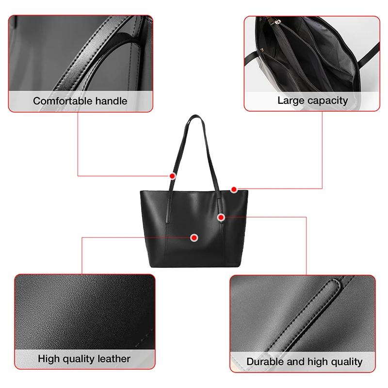 FOXER Women\'s Split Leather Winter Handbag Office Bag Lady Tote Large Capacity Girl Top-Handbag Fashion Bag Gift for Chrismas