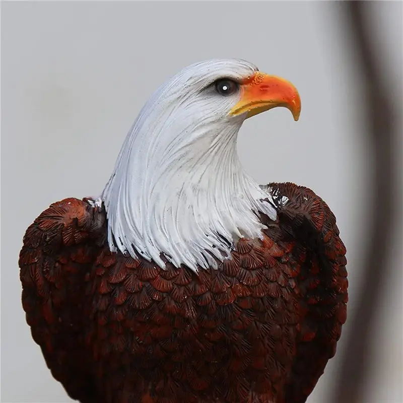 AS60-4X Solar Garden Light Resin Bald Eagle Figurine Dusk Dawn Solar Yard Light Animal Solar Stake Light Outdoor Decorative