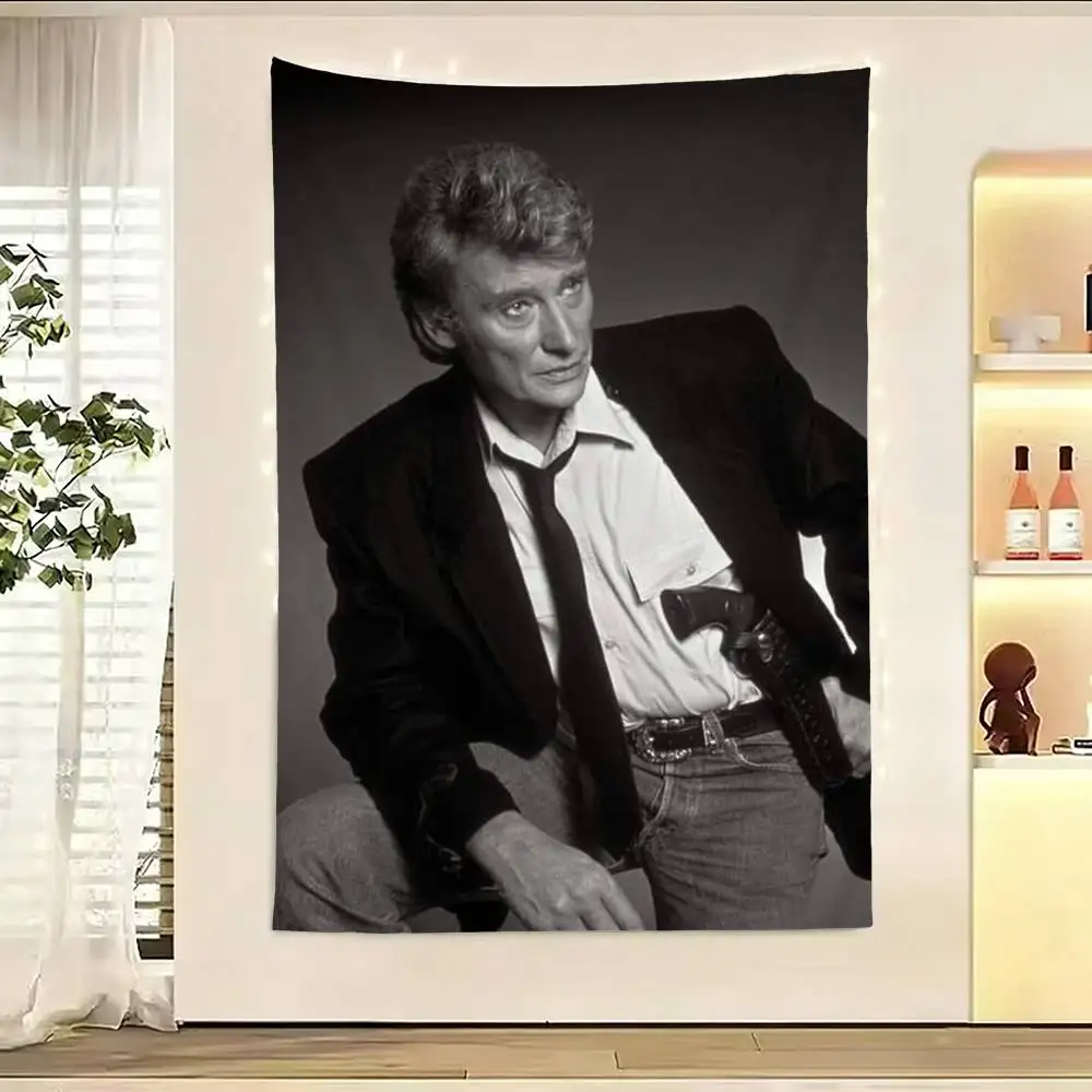 Singer J-Johnny H-Hallyday Flag Outdoor Decorations for Bedrooms Home Decor Items Banners Tapestry