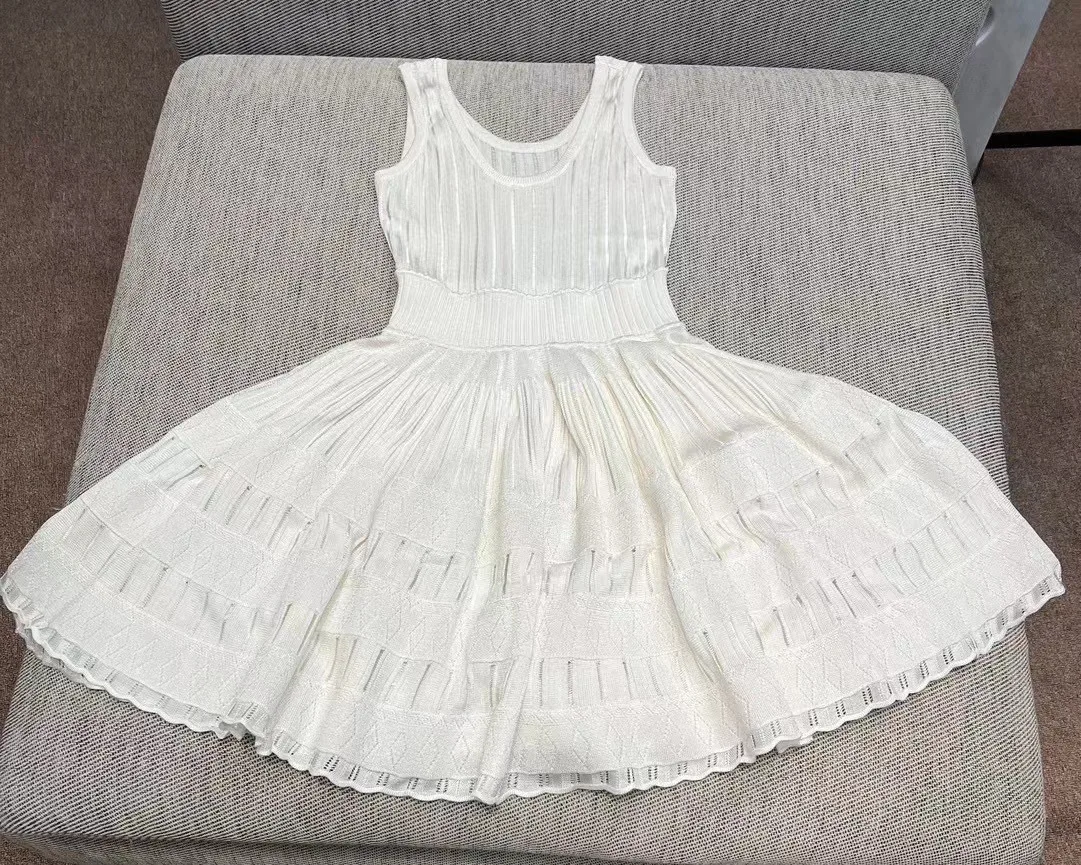 NONE Sommer lässig gestrickt ärmelloses sexy Mini kleid 8