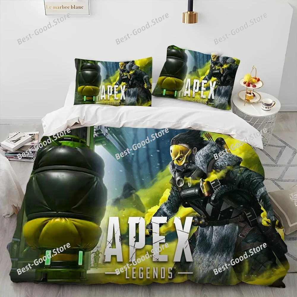 A-Apex Legends Game Gamer Cartoon Comforter Bedding Set,Duvet Cover Bed Set Quilt Cover Pillowcase,king Queen Size Bedding Set
