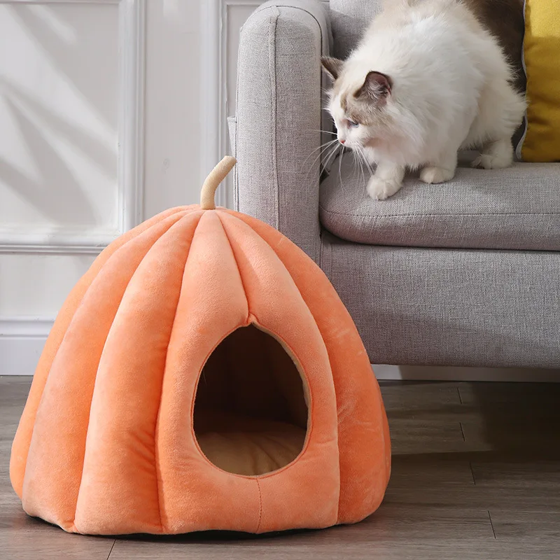 Cat Litter Winter Warm Closed Large Removable Yurt Pumpkin Cat Supplies