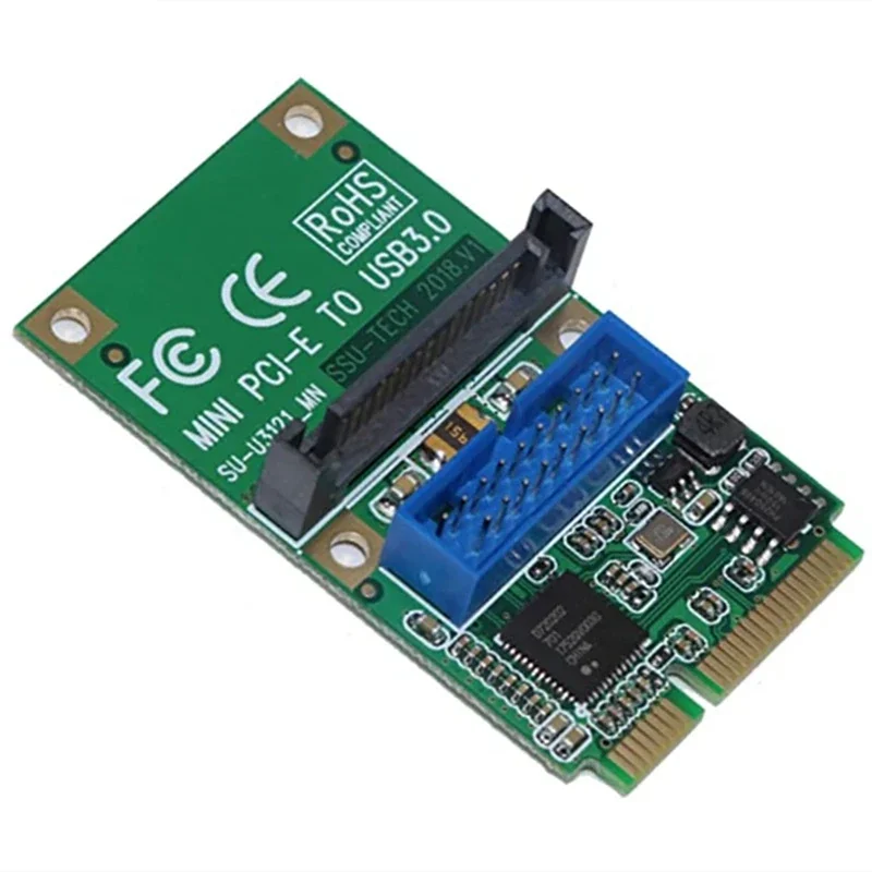 Mini PCI-E Express to USB 3.0 19Pin 20Pin Expansion Header Card SATA power-on interface for Desktop PC Mini PCI-E to USB Adapter