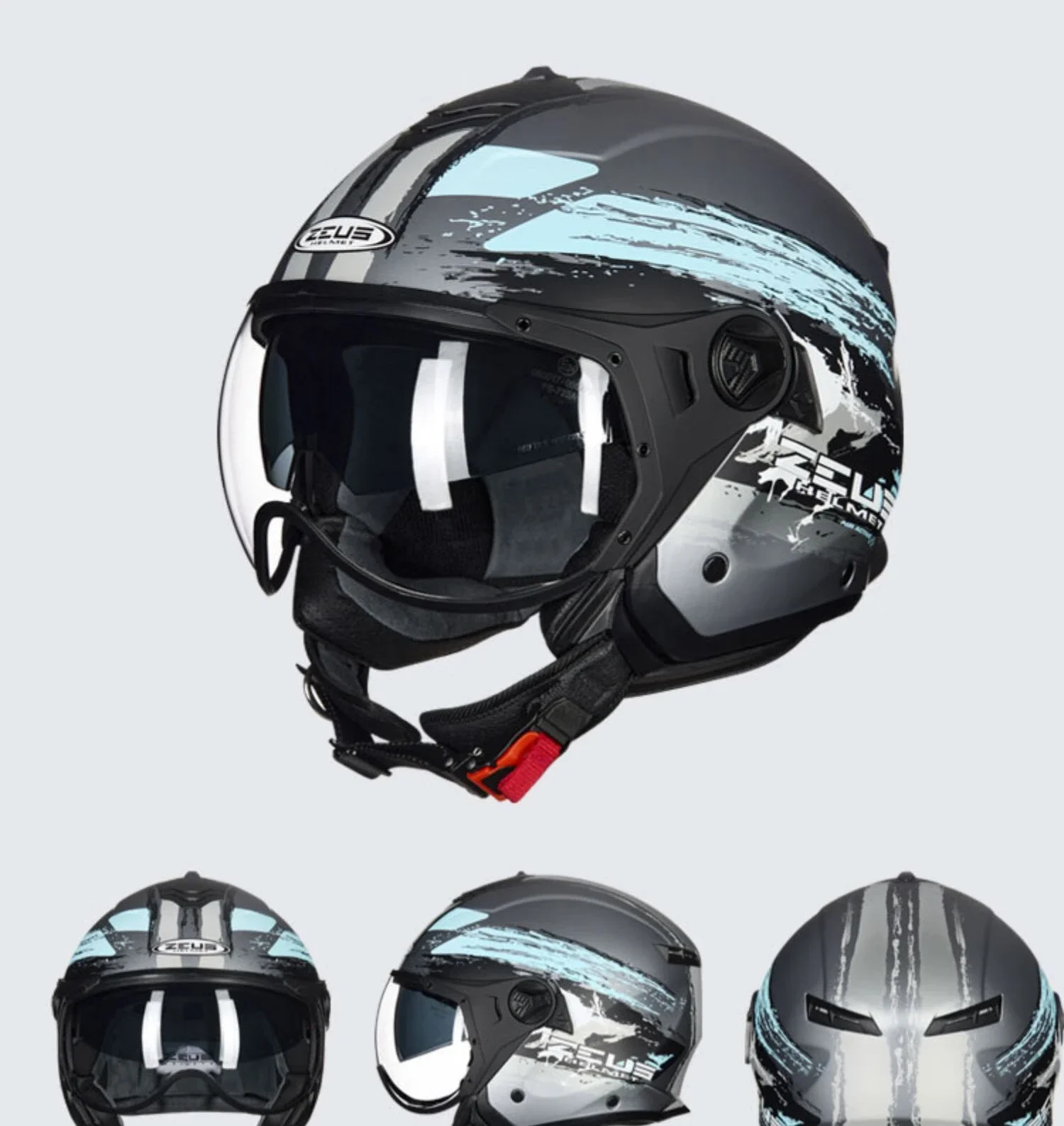 3/4 Open Face Helmet Male and Female Universal Forall Seasons Motorcycle Half Helmet Double Lens Large Size Cascos