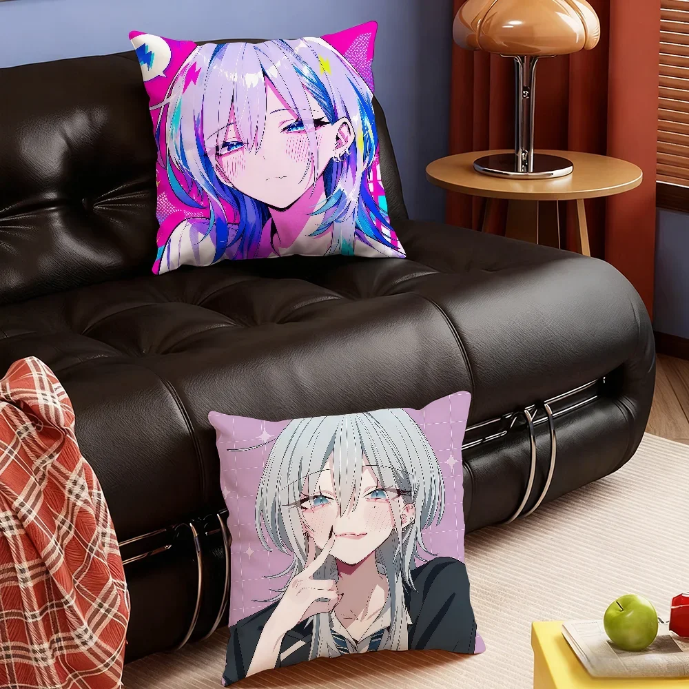 Manga H-Haimiya Senpai is Scary Cute cushion cover Soft Smooth Pillow Case Hidden Zipper Washable Decorative Couch Office Gift
