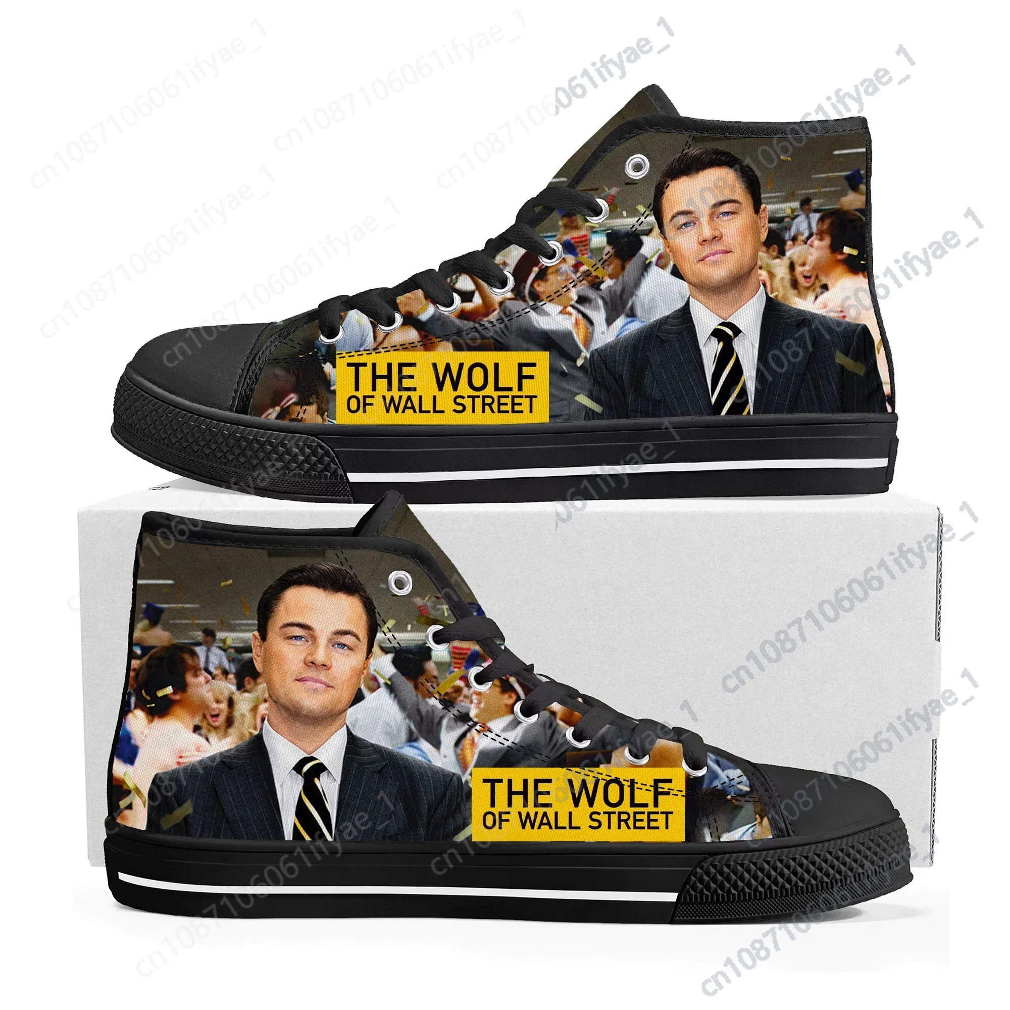 Wolf of Wall Street High Top Sneakers Mens Womens Teenager Leonardo DiCaprio Canvas Sneaker couple Shoe Casual Custom Made Shoes