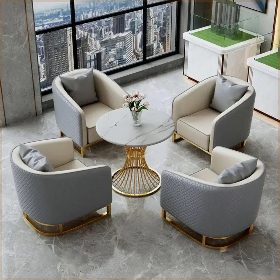 Hotel lobby sofa chair reception booth to negotiate table and chair combination