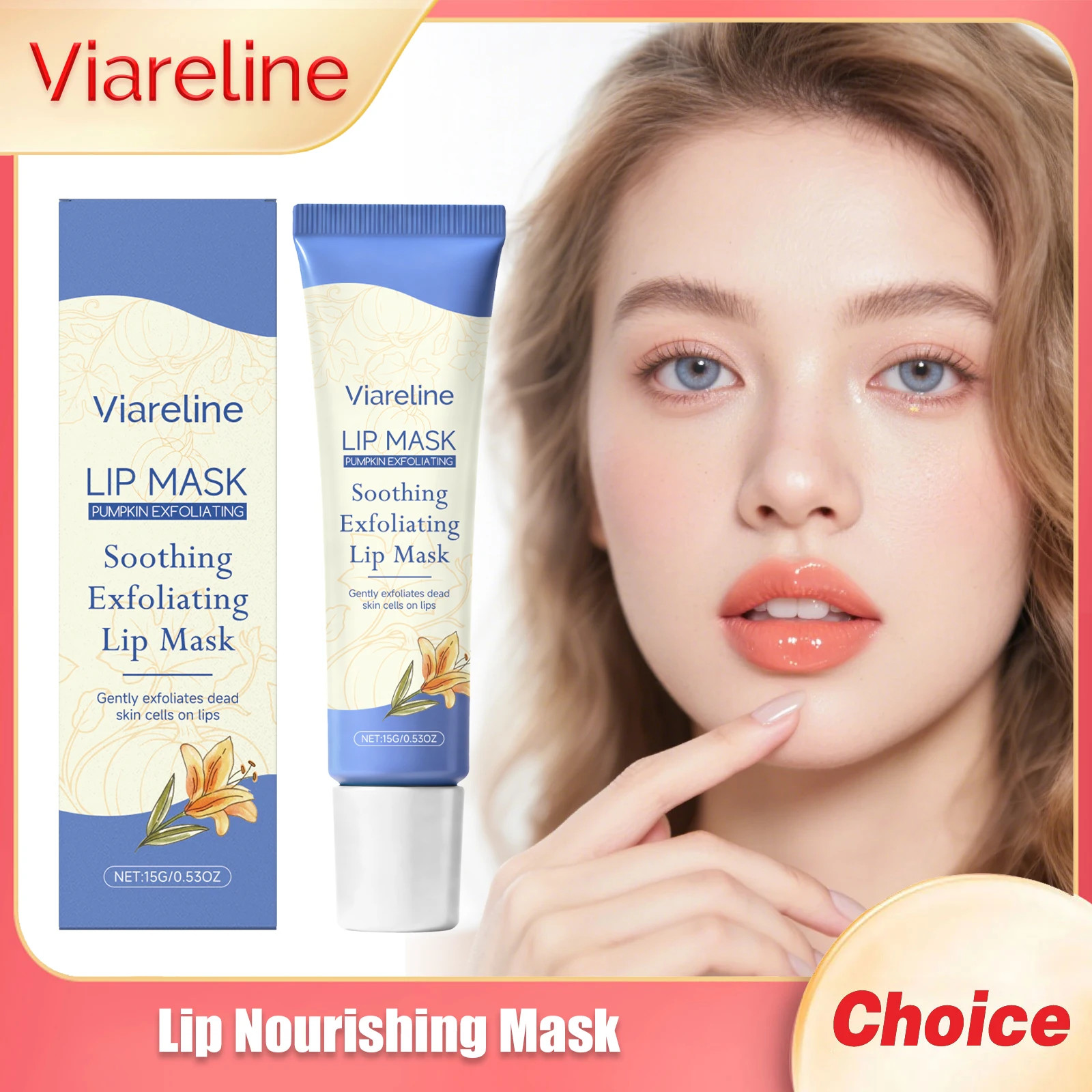 

VIARELINE Lip Nourishing Mask Deep Hydration Exfoliate Brighten Skin Relieve Dryness Prevent Cracking Maintenance Lip Sooth Mask