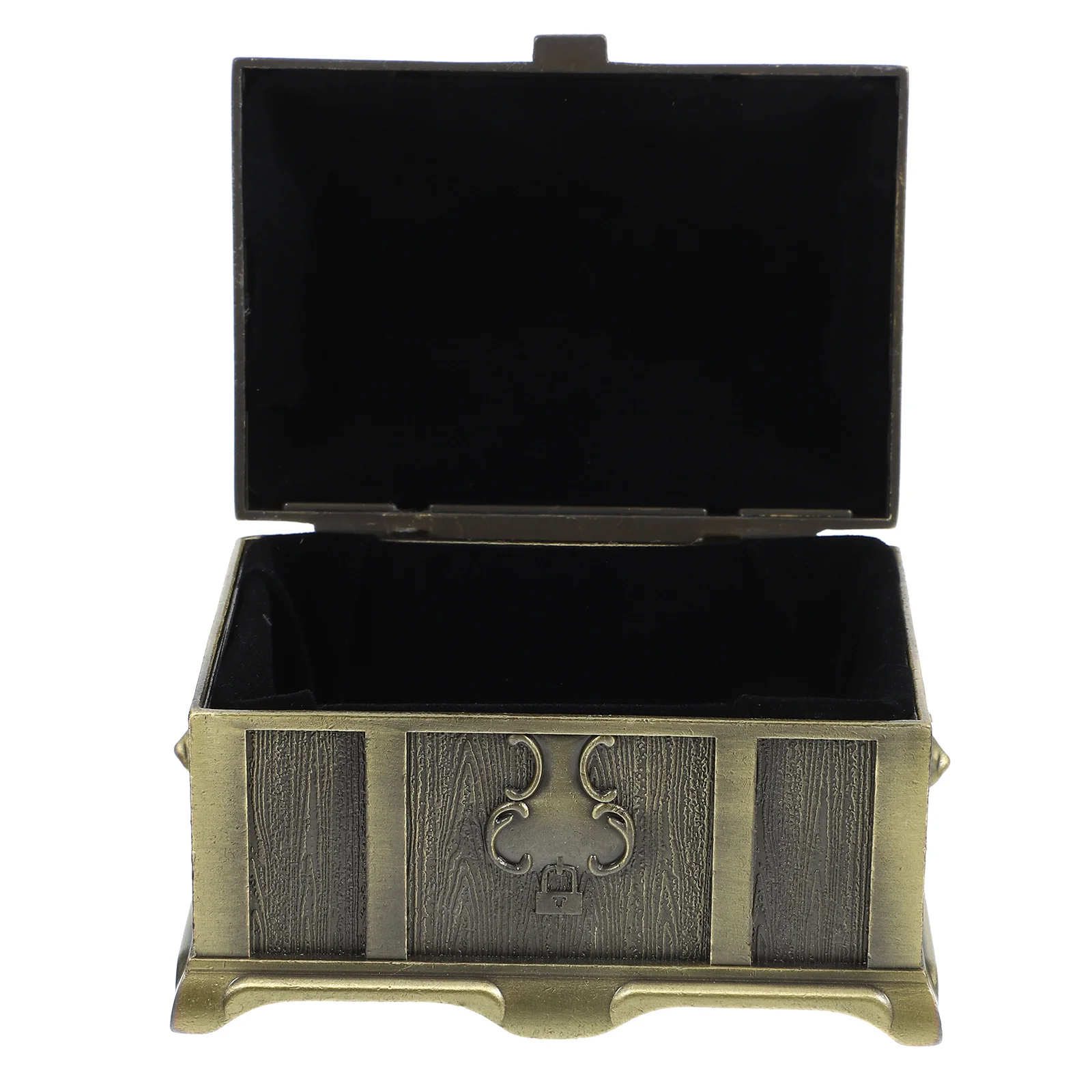

Retro Treasure Chest Metal Jewelry Storage Box Vintage Trinket Organizer Keepsake Container for Small Accessories Display