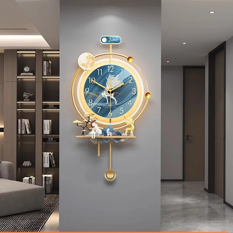 Led Living Room Wall Clocks Luxury Design Aesthetic Creative Silent Wall Watch Restaurant Nordic Horloge Murale Home Decoration