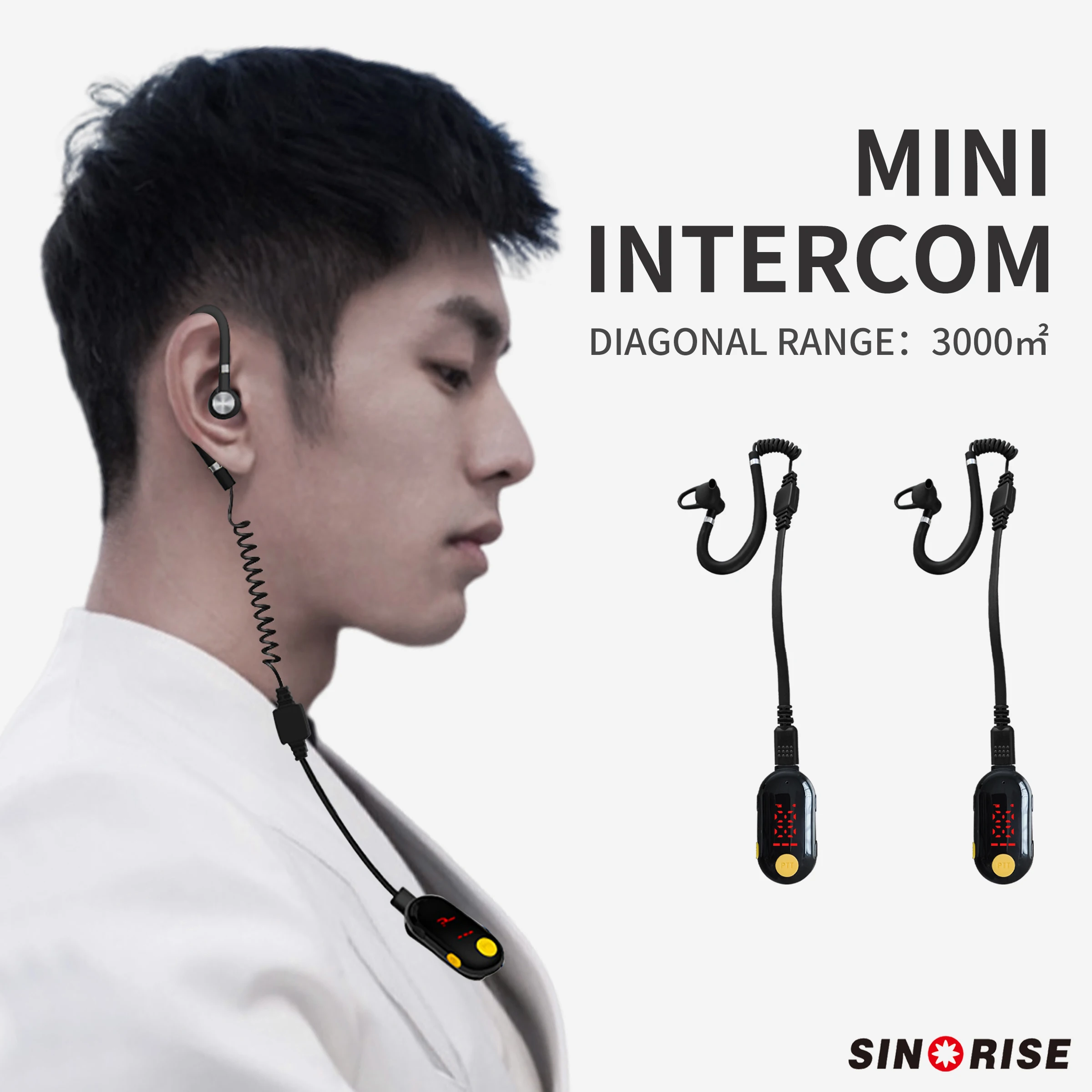 2 Sets of Sinorise Ear-Hook Intercom Mini Small Radio Intercom Bar Hotel Beauty Salon Universal