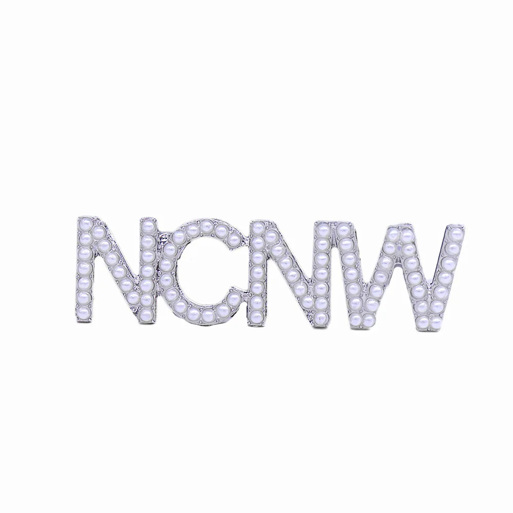 Social Women Community Pearl Letters NCNW Pin Associate Brooch Jewelry Custom