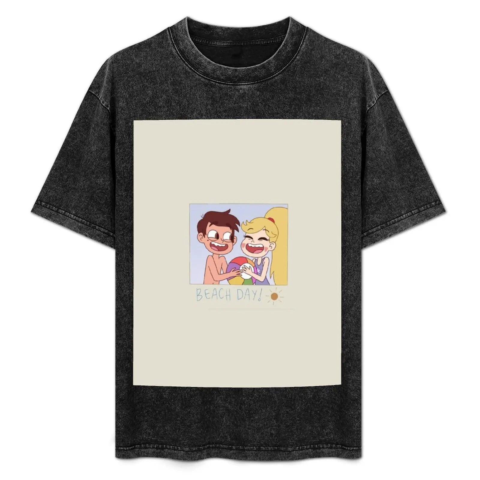 

Starco Beach Day T-Shirt Basic Solid Color Short Sleeve Cotton Top
