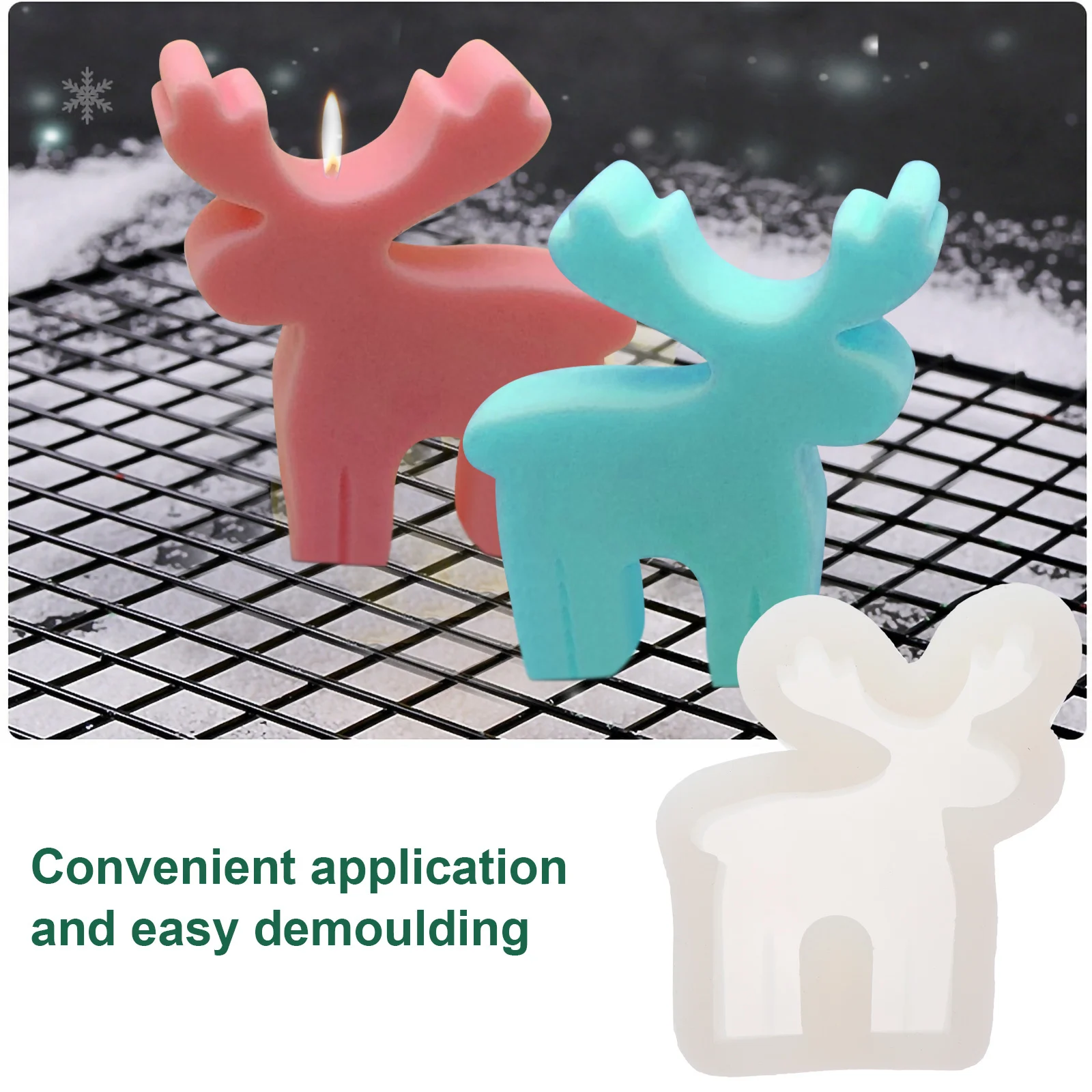 

Aromatherapy Mold Elk Shape DIY Handmade Silicone Mold for Making Festival Decoration Handmade Decoration