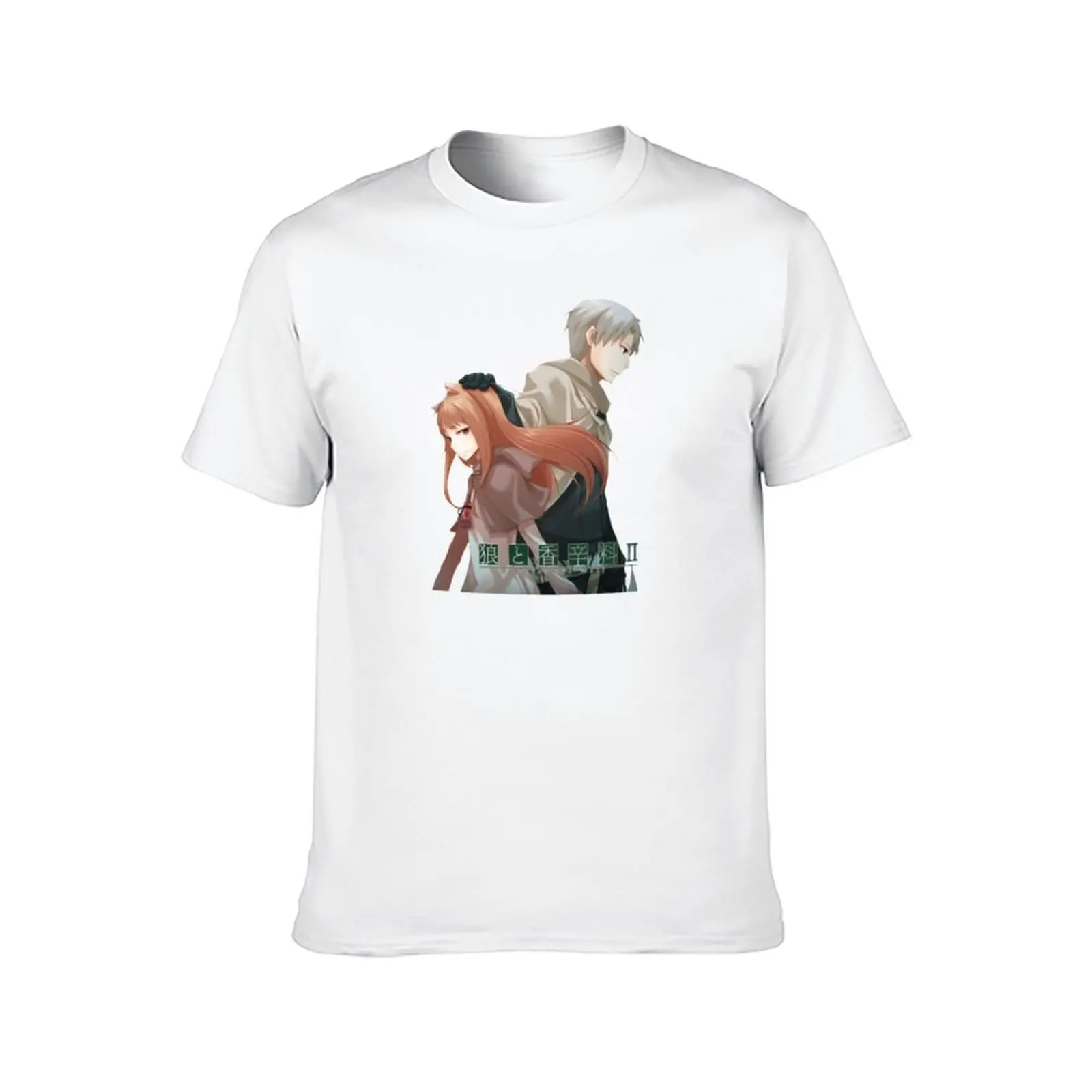 Spice and Wolf, Holo and Lawrence T-Shirt cotton t shirt man anime t shirts oversize cotton t shirts man 100% T-Shirt
